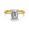 Anuk - 14K Yellow Gold Emerald Cut Diamond Engagement Ring - 0.06 ct