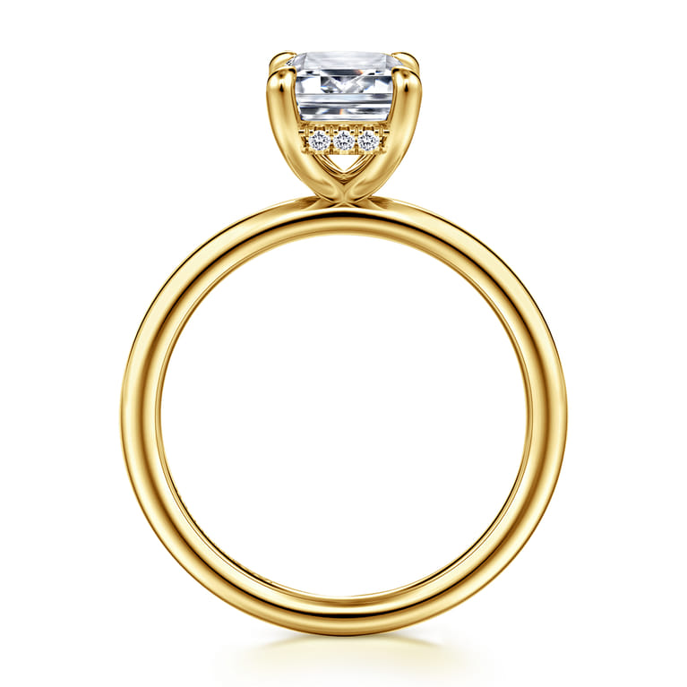 Anuk - 14K Yellow Gold Emerald Cut Diamond Engagement Ring - 0.06 ct - Shot 2
