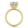 Peace - 14K Yellow Gold Emerald Cut Diamond Engagement Ring - 0.12 ct