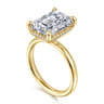 Peace - 14K Yellow Gold Emerald Cut Diamond Engagement Ring - 0.12 ct