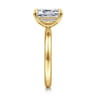 Peace - 14K Yellow Gold Emerald Cut Diamond Engagement Ring - 0.07 ct