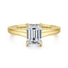 Rosey - 14K Yellow Gold Emerald Cut Diamond Engagement Ring - 0.35 ct