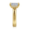 Argentina - 14K Yellow Gold Emerald Cut Diamond Engagement Ring - 0.1 ct