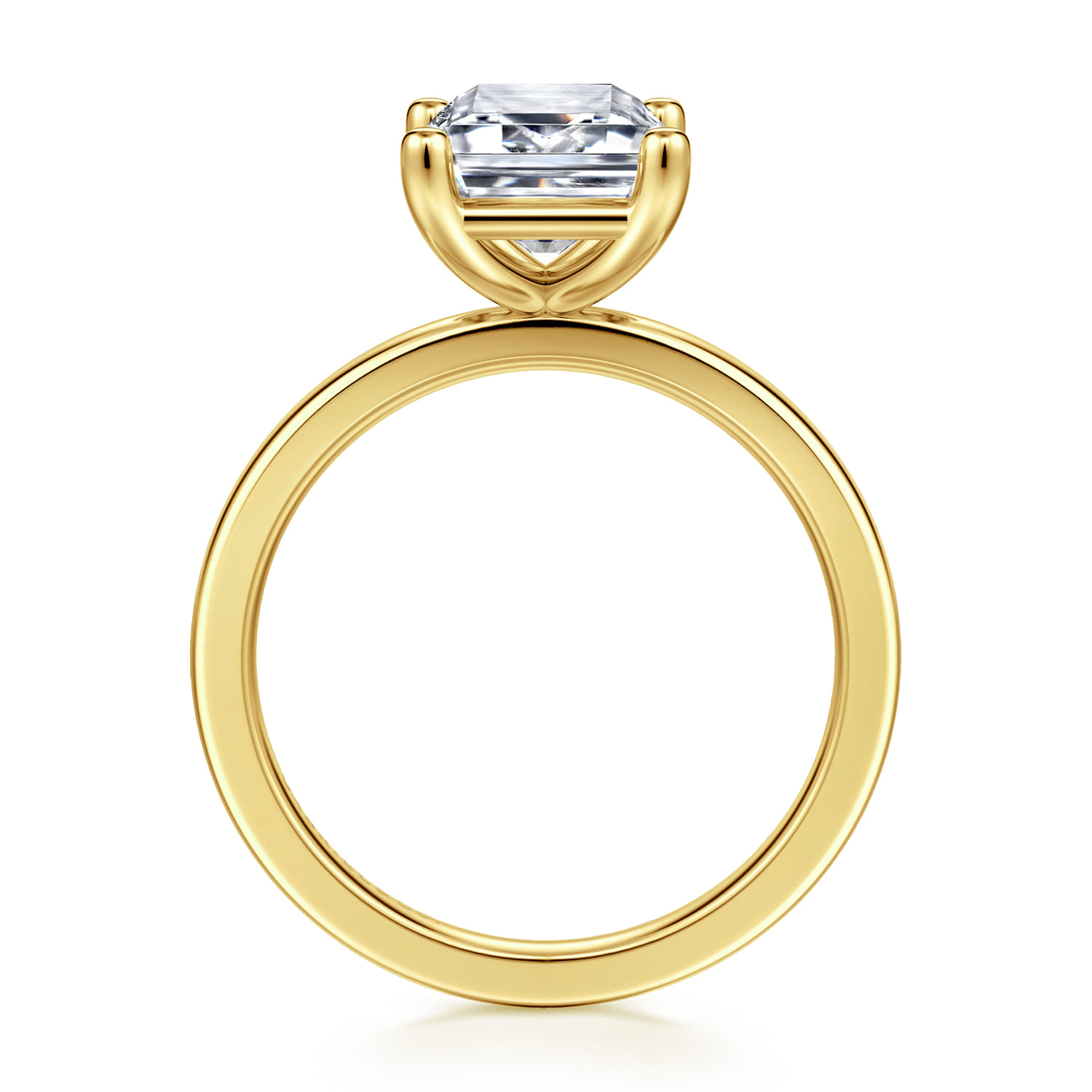 Paula - 14K Yellow Gold Emerald Cut Diamond Engagement Ring - Shot 2