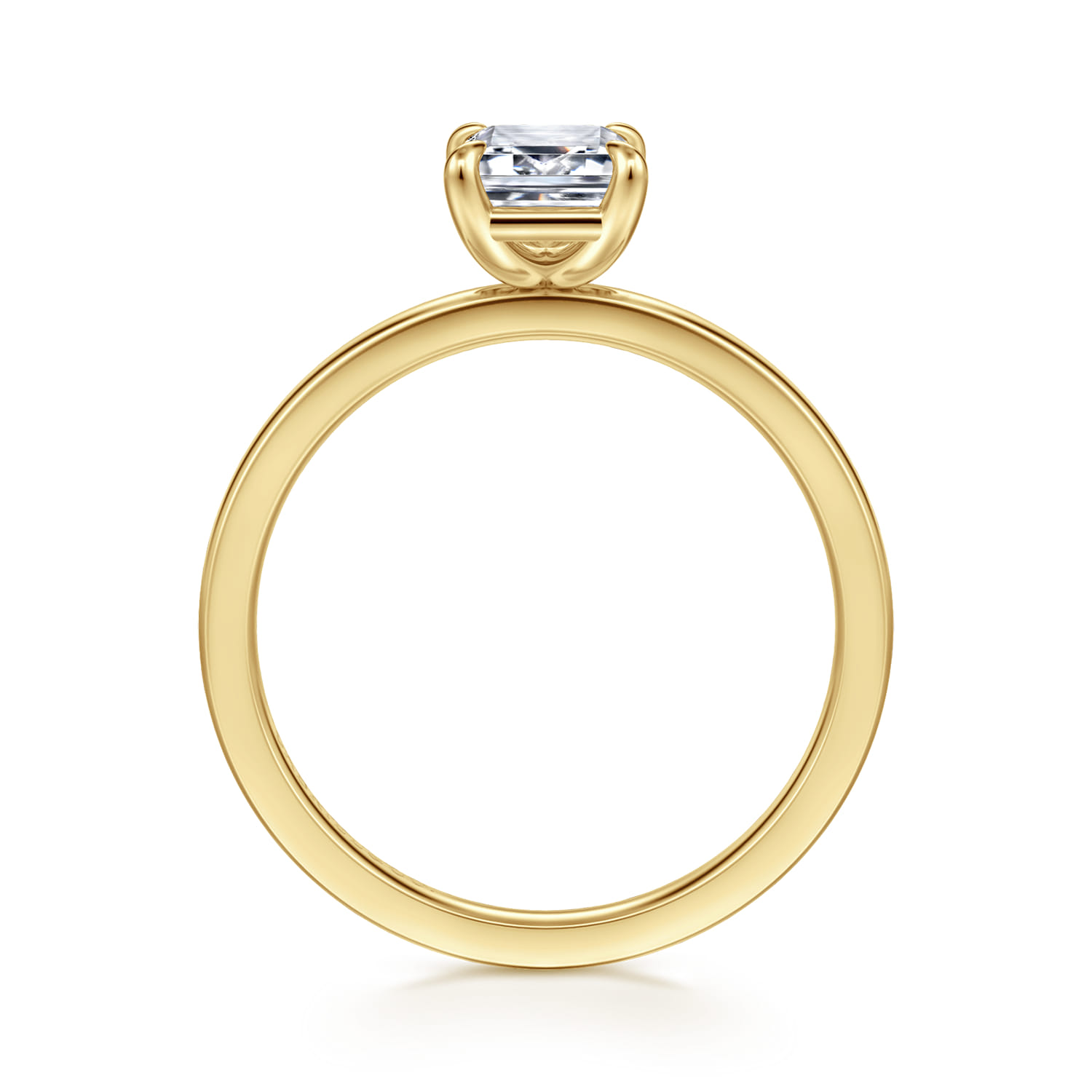 Paula - 14K Yellow Gold Emerald Cut Diamond Engagement Ring - Shot 2
