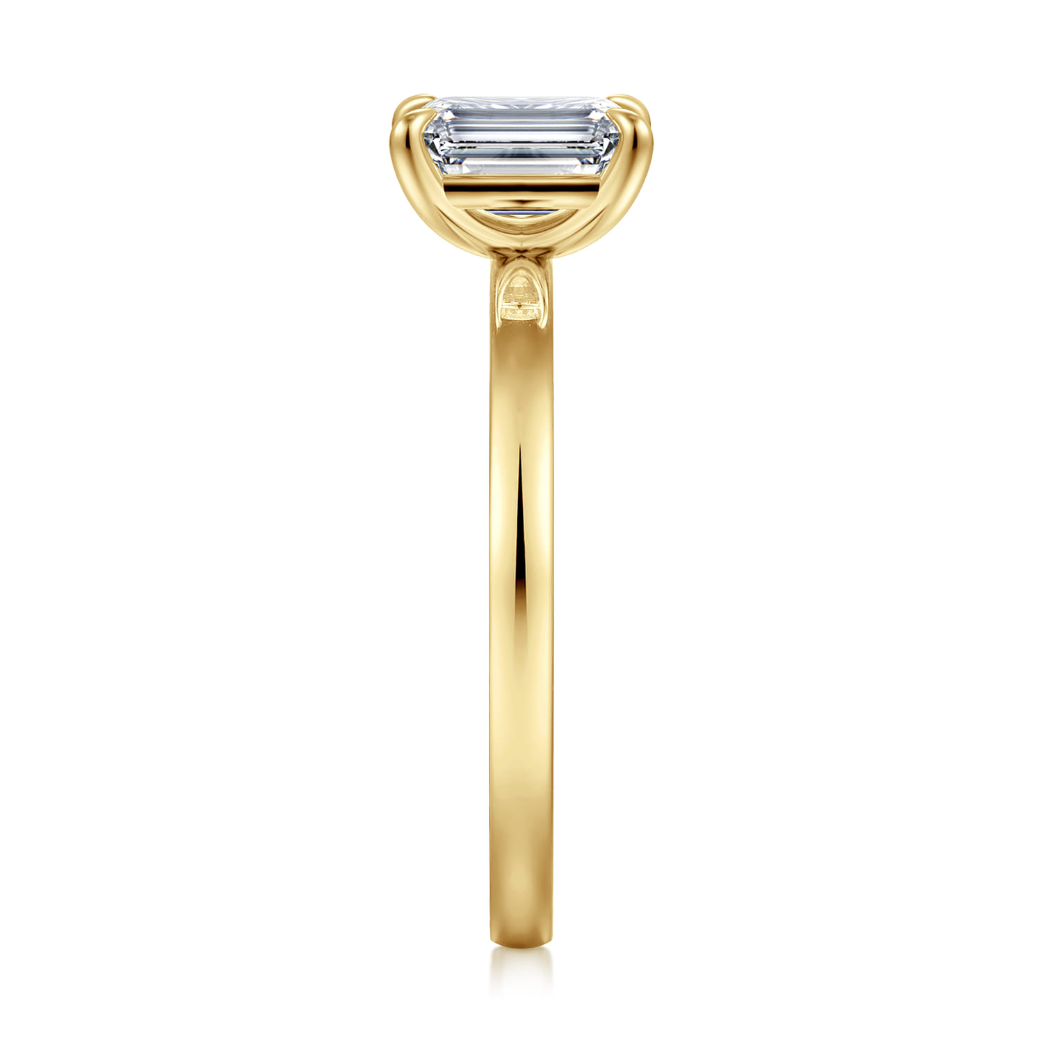 Paula - 14K Yellow Gold Emerald Cut Diamond Engagement Ring - Shot 4