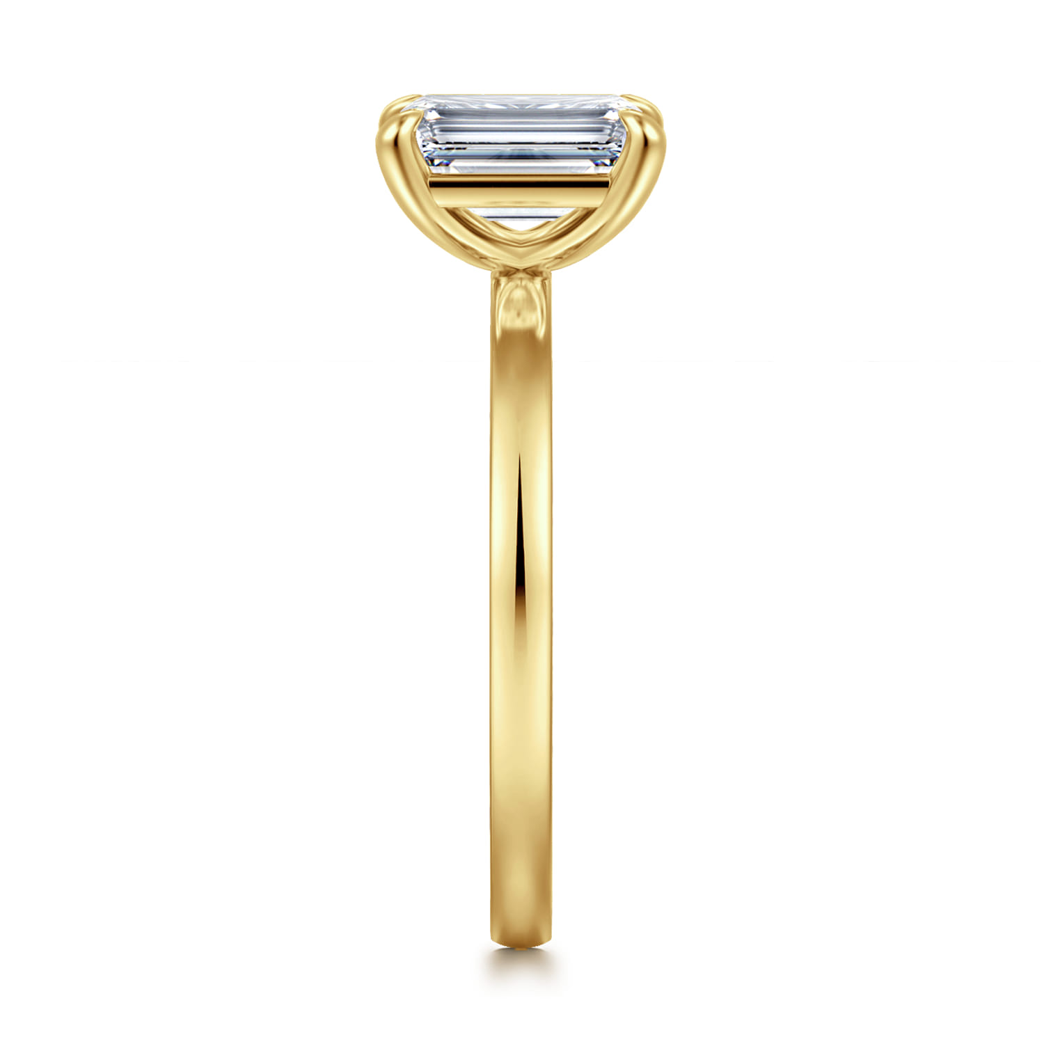 Paula - 14K Yellow Gold Emerald Cut Diamond Diamond Engagement Ring - Shot 5