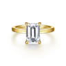 Paula - 14K Yellow Gold Emerald Cut Diamond Engagement Ring