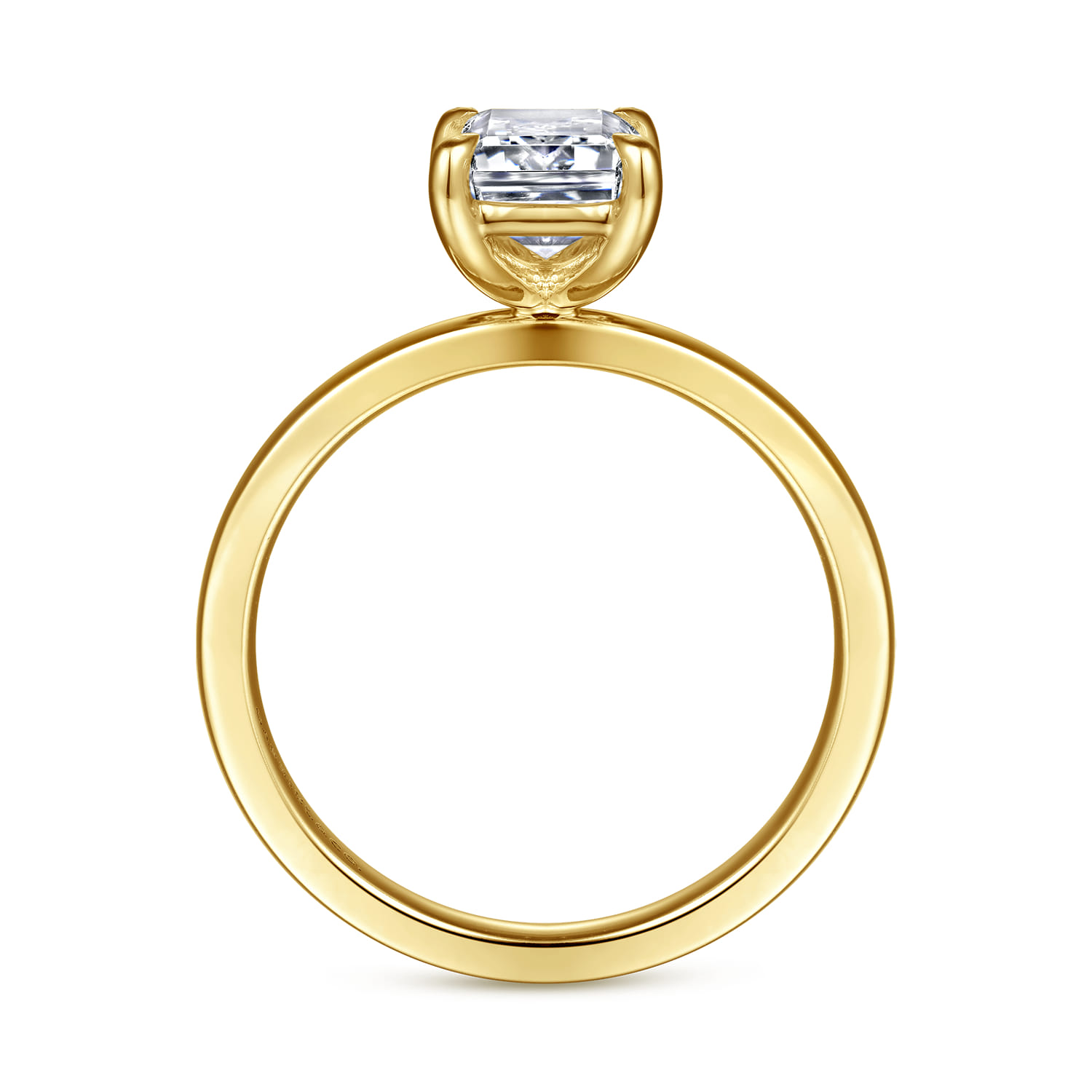 Paula - 14K Yellow Gold Emerald Cut Diamond Engagement Ring - Shot 2