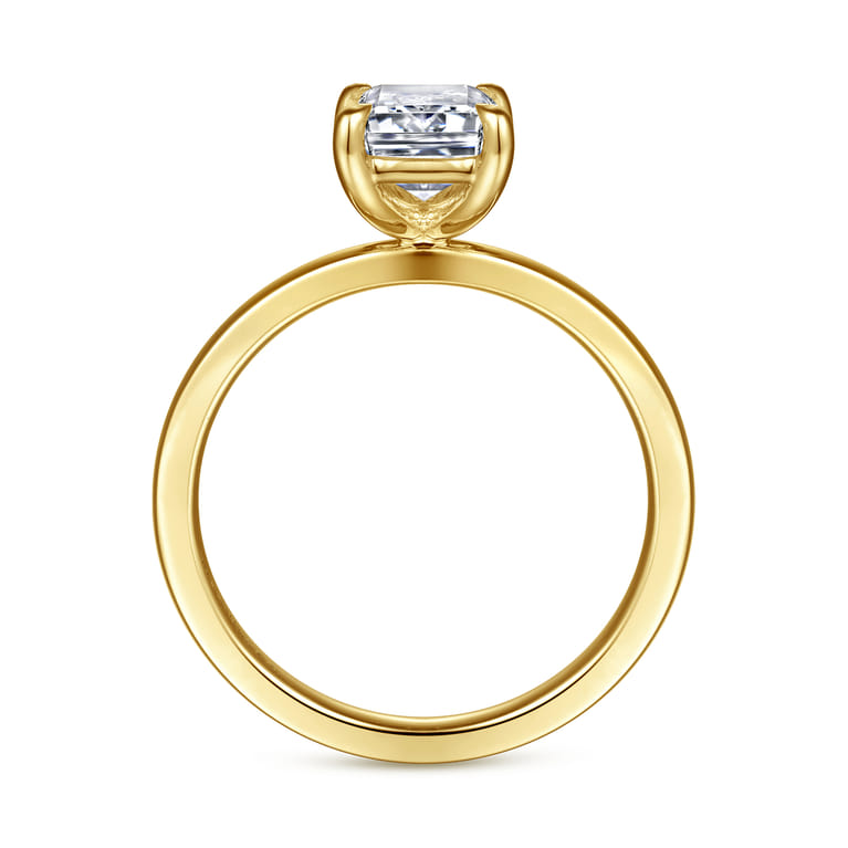 Paula - 14K Yellow Gold Emerald Cut Diamond Engagement Ring - Shot 2