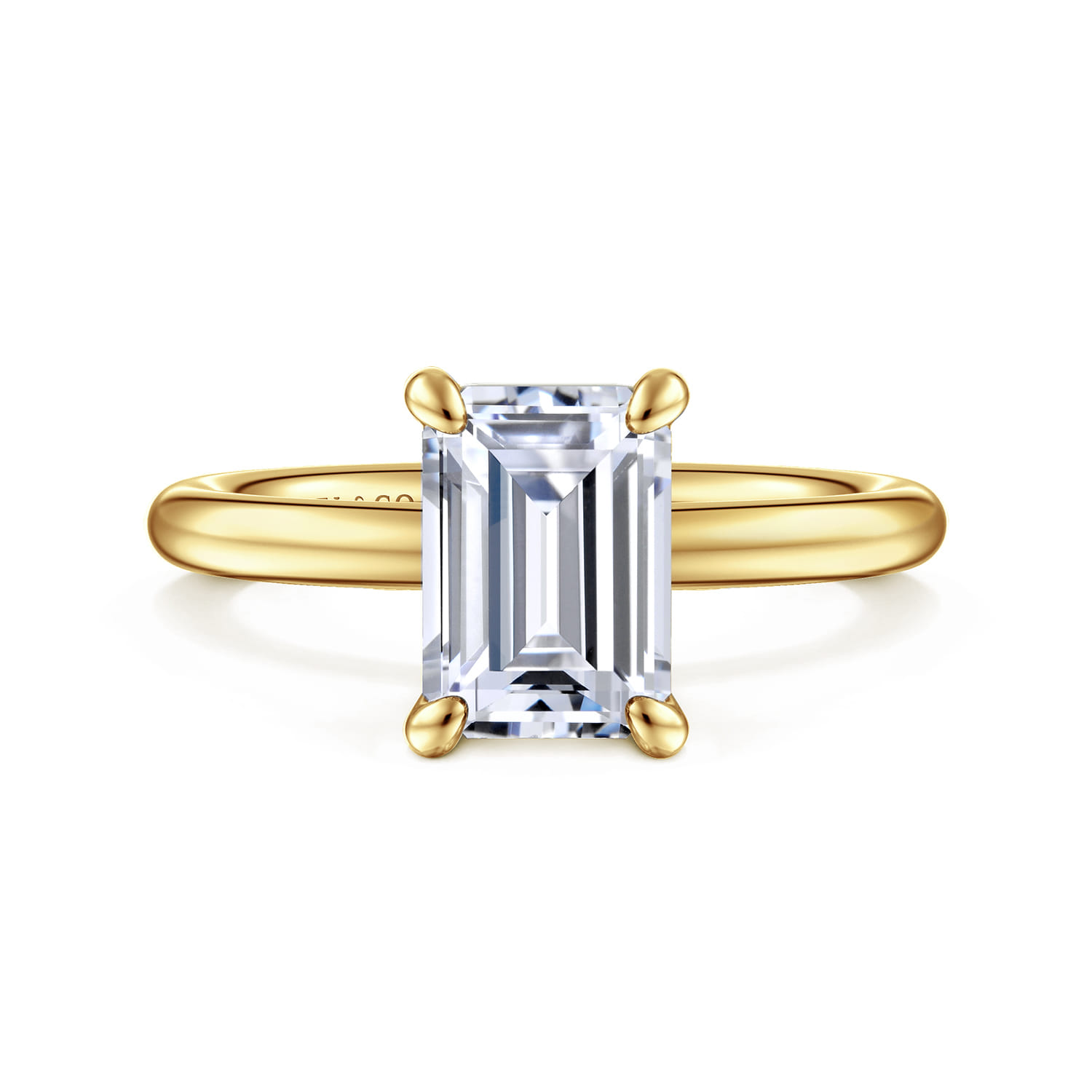 Lark - 14K Yellow Gold Emerald Cut Diamond Engagement Ring - Shot 1