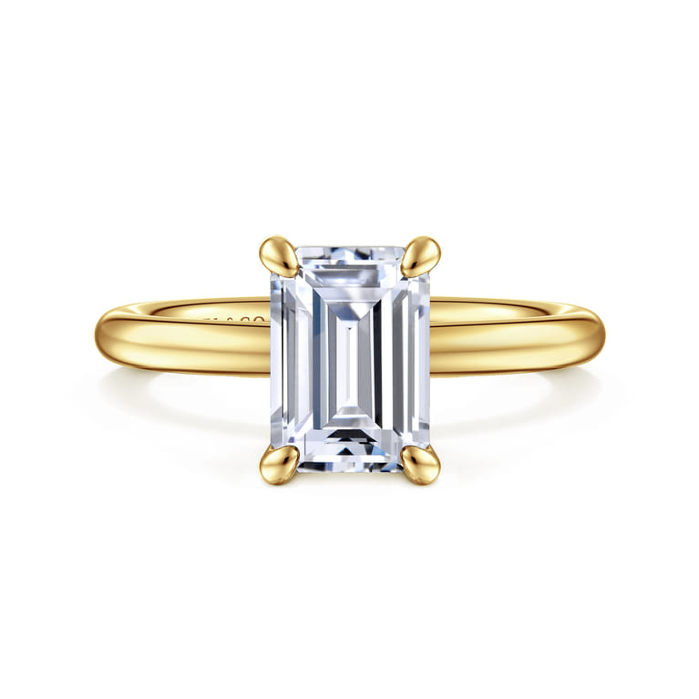 Lark - 14K Yellow Gold Emerald Cut Diamond Engagement Ring - Shot 1