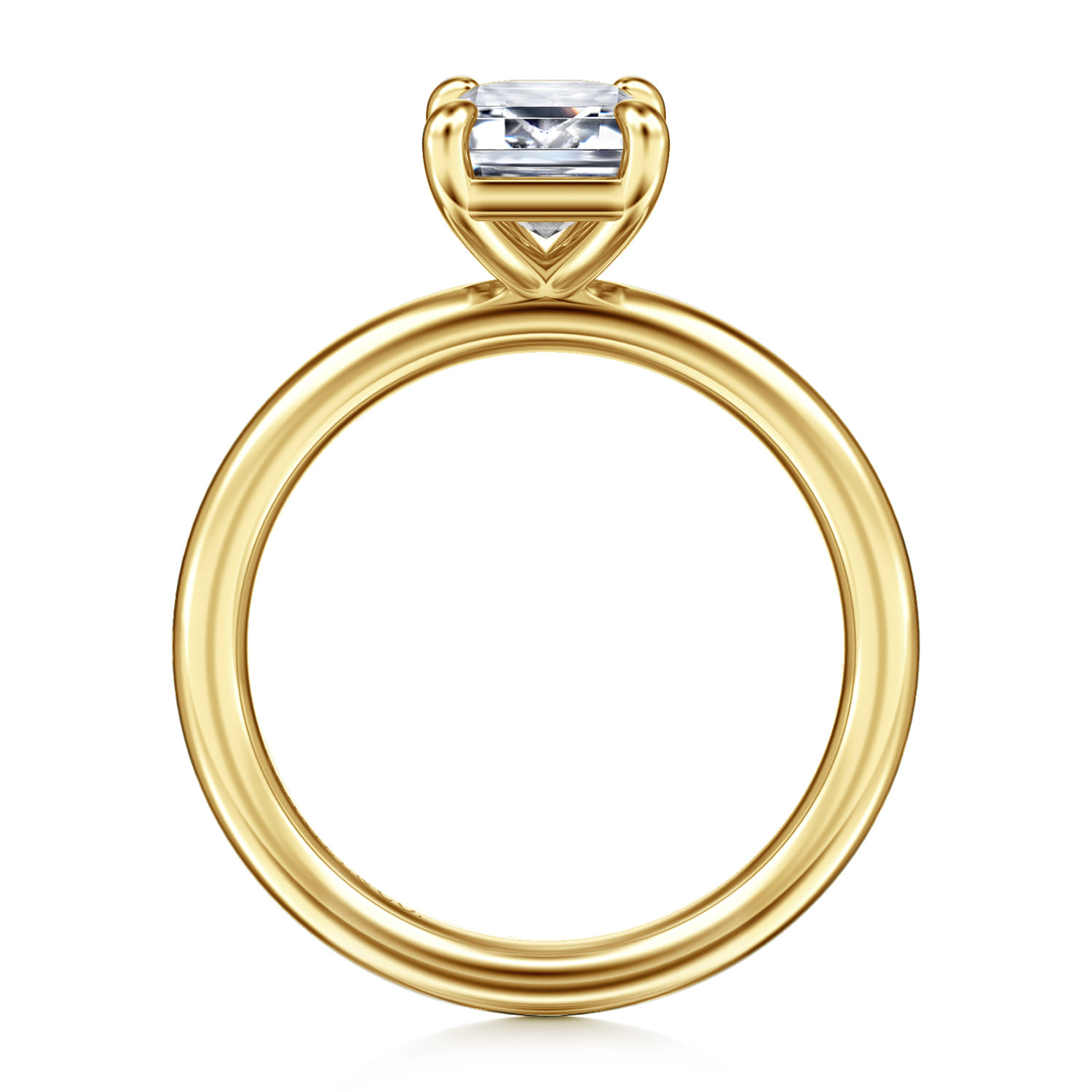 Lark - 14K Yellow Gold Emerald Cut Diamond Engagement Ring - Shot 2