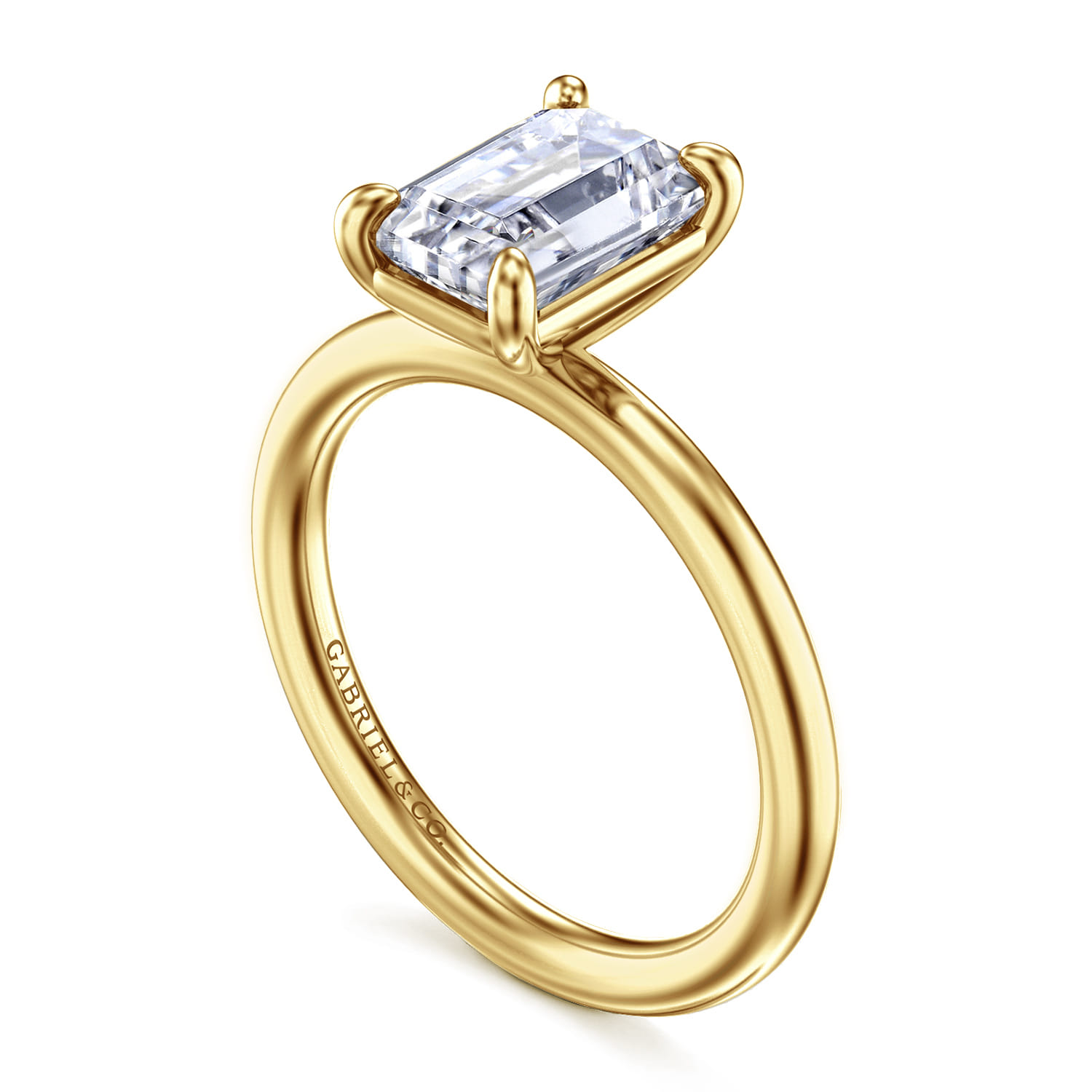 Lark - 14K Yellow Gold Emerald Cut Diamond Engagement Ring - Shot 3
