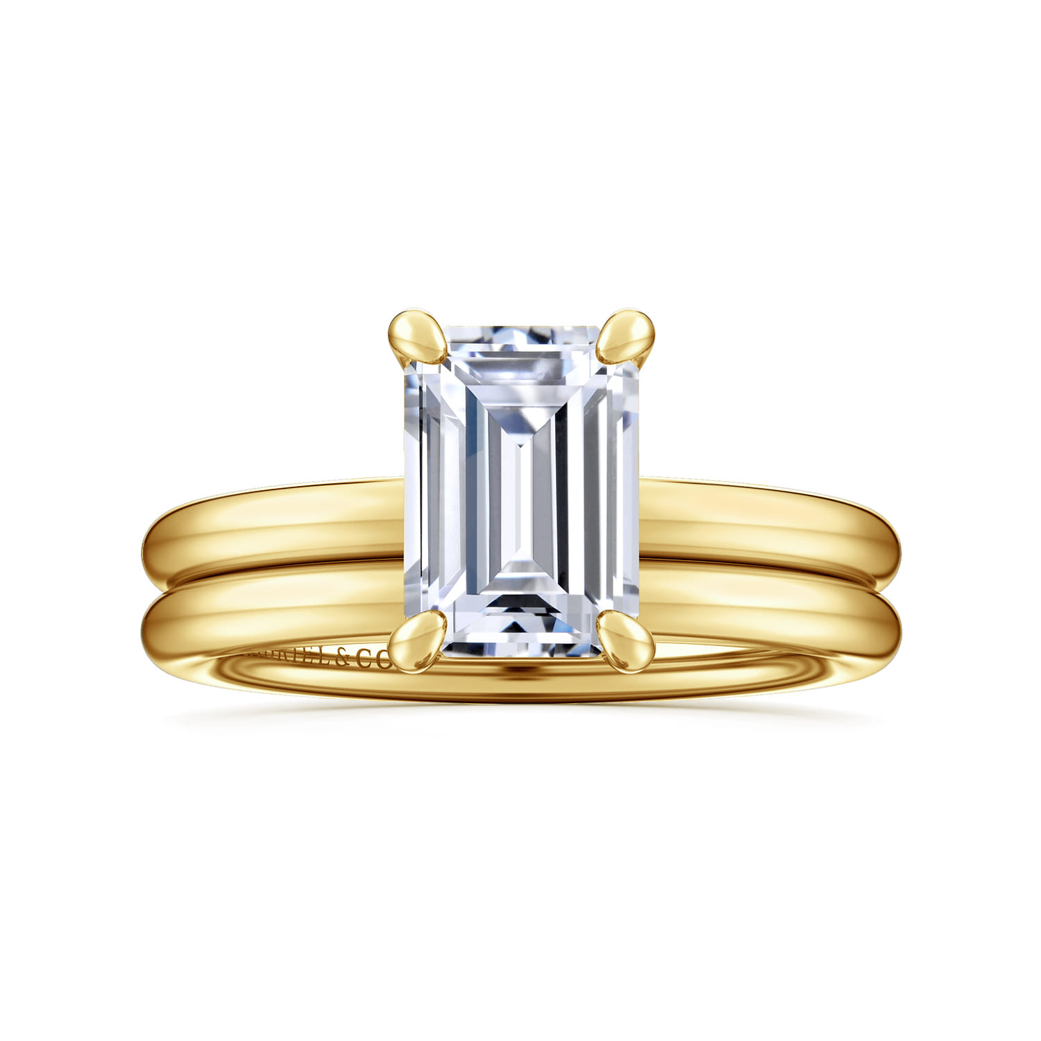 Lark - 14K Yellow Gold Emerald Cut Diamond Engagement Ring - Shot 4