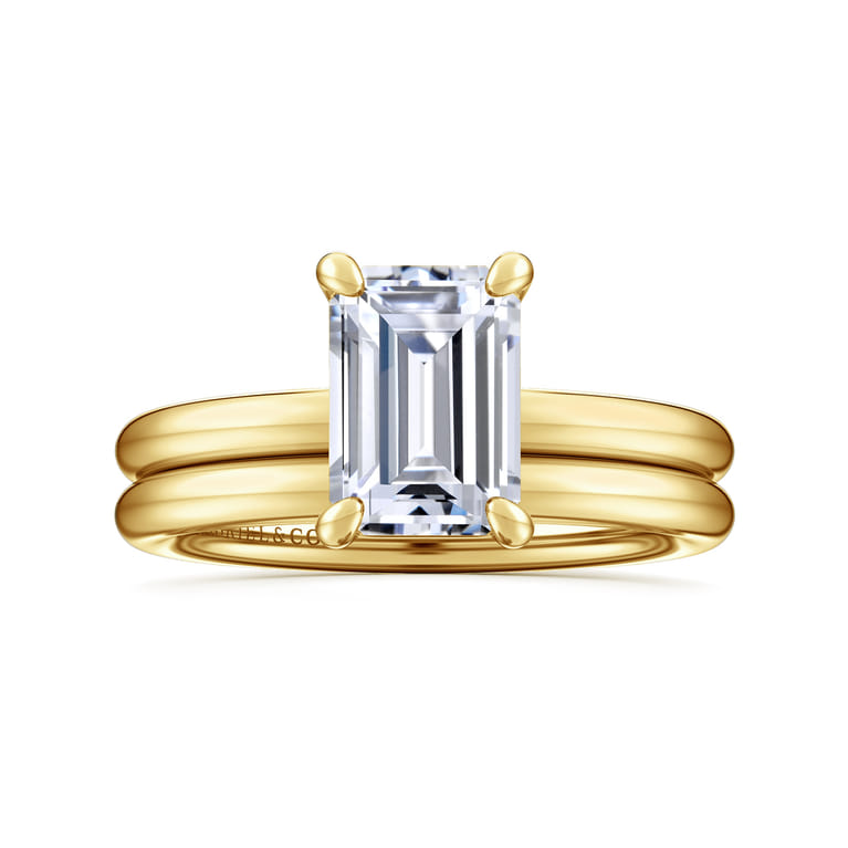Lark - 14K Yellow Gold Emerald Cut Diamond Engagement Ring - Shot 4