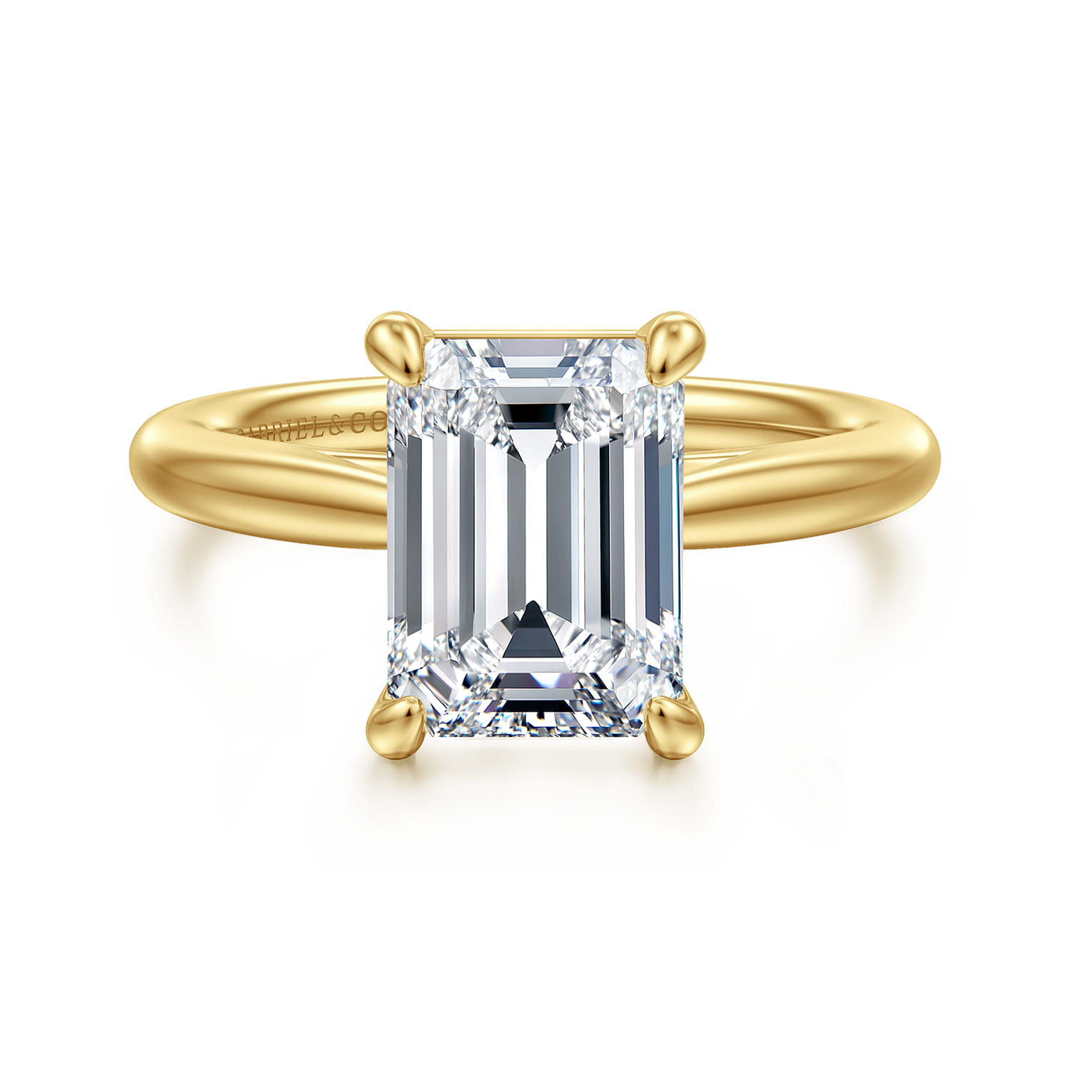 Bambi - 14K Yellow Gold Emerald Cut Solitaire Diamond Engagement Ring - Shot 1