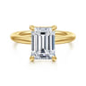 Bambi - 14K Yellow Gold Emerald Cut Solitaire Diamond Engagement Ring