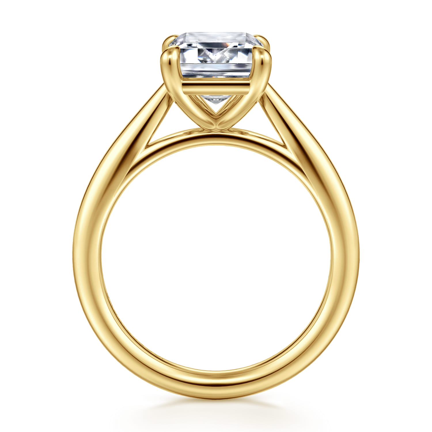 Bambi - 14K Yellow Gold Emerald Cut Solitaire Diamond Engagement Ring - Shot 2