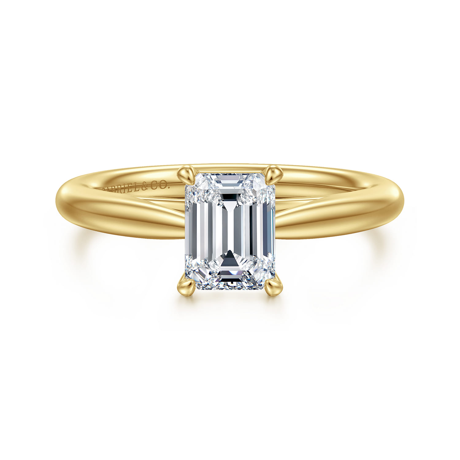 Bambi - 14K Yellow Gold Emerald Cut Diamond Engagement Ring - Shot 1