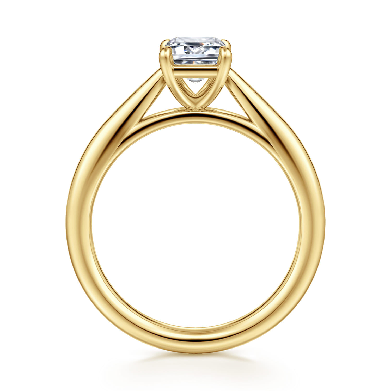 Bambi - 14K Yellow Gold Emerald Cut Diamond Engagement Ring - Shot 2