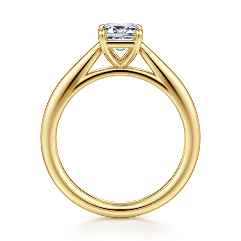 Bambi - 14K Yellow Gold Emerald Cut Diamond Engagement Ring - Shot 2