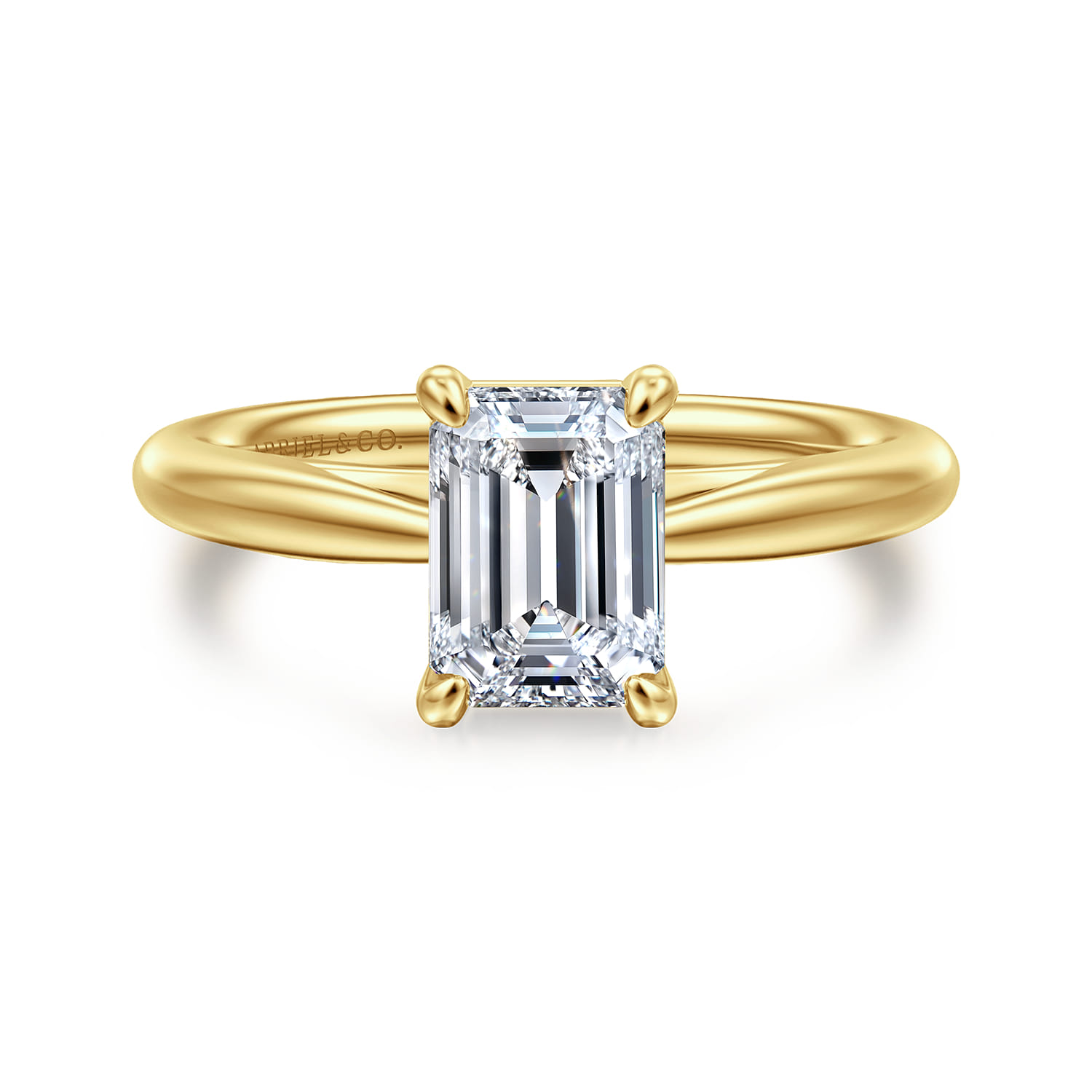 Bambi - 14K Yellow Gold Emerald Cut Diamond Engagement Ring - Shot 1