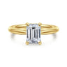 Bambi - 14K Yellow Gold Emerald Cut Diamond Engagement Ring