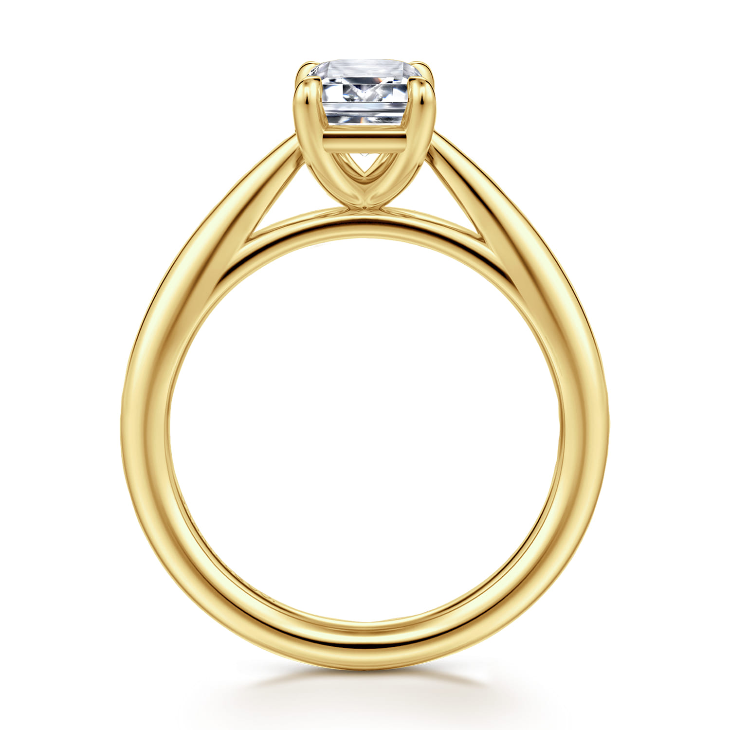 Bambi - 14K Yellow Gold Emerald Cut Diamond Engagement Ring - Shot 2