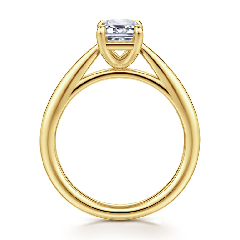 Bambi - 14K Yellow Gold Emerald Cut Diamond Engagement Ring - Shot 2