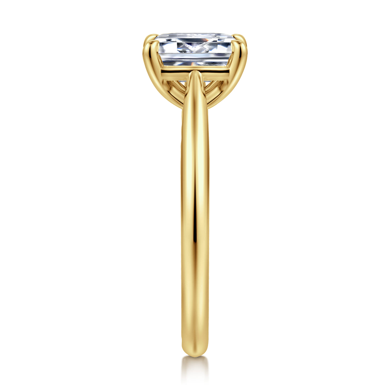 Bambi - 14K Yellow Gold Emerald Cut Diamond Engagement Ring - Shot 4