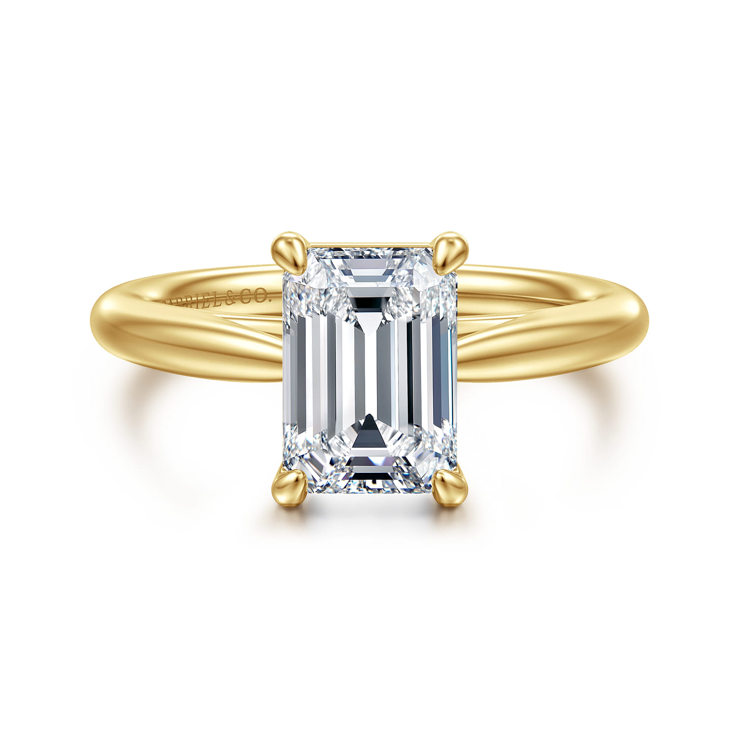 Bambi - 14K Yellow Gold Emerald Cut Solitaire Diamond Engagement Ring - Shot 1