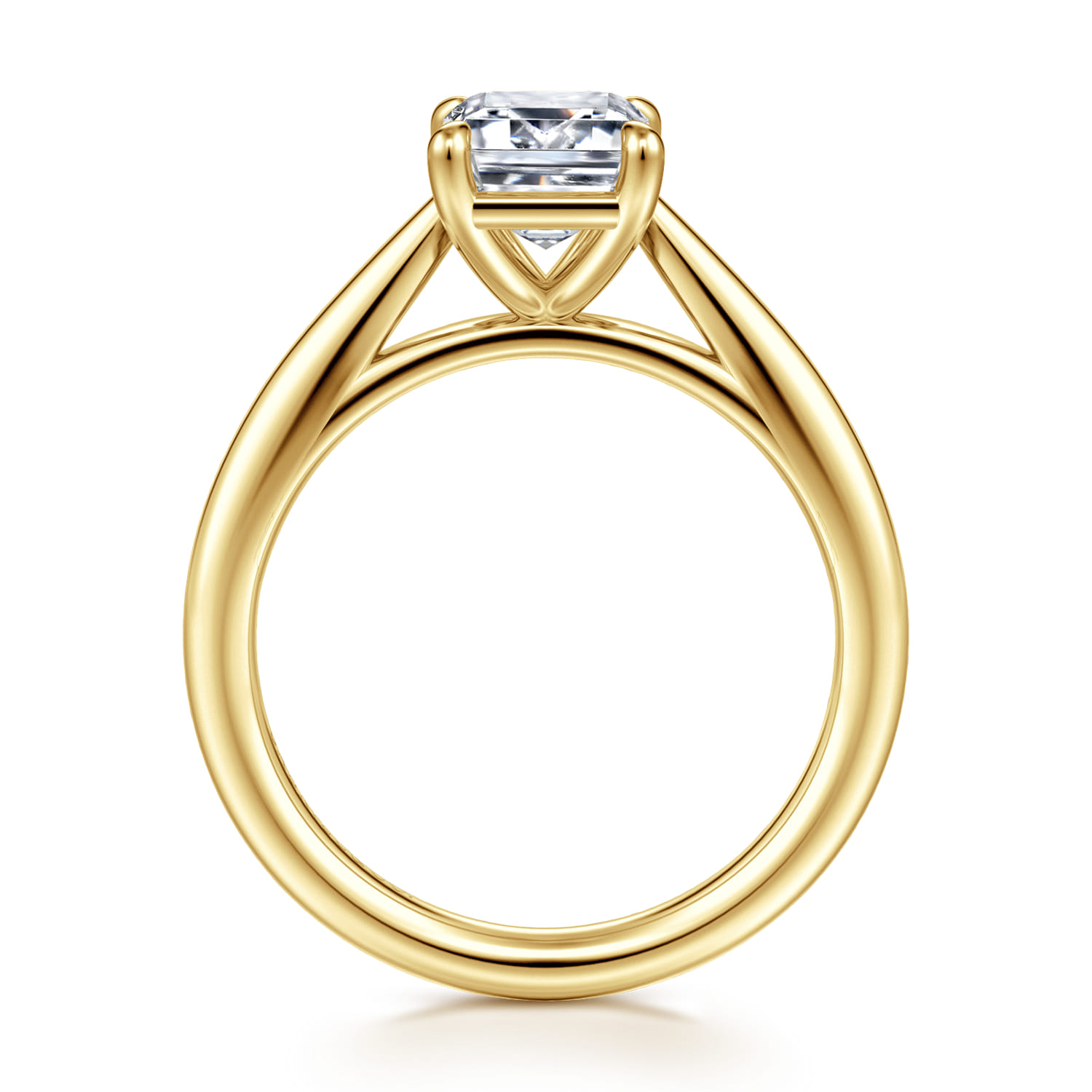 Bambi - 14K Yellow Gold Emerald Cut Solitaire Diamond Engagement Ring - Shot 2