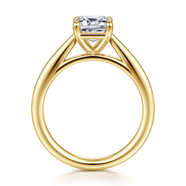 Bambi - 14K Yellow Gold Emerald Cut Solitaire Diamond Engagement Ring - Shot 2