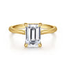 Anne - 14K Yellow Gold Emerald Cut Solitaire Diamond Engagement Ring
