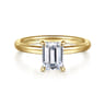 Azura - 14K Yellow Gold Emerald Cut Solitaire Diamond Engagement Ring