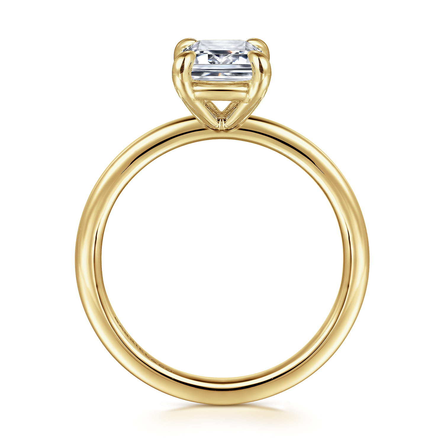 Azura - 14K Yellow Gold Emerald Cut Solitaire Diamond Engagement Ring - Shot 2