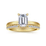 Azura - 14K Yellow Gold Emerald Cut Solitaire Diamond Engagement Ring