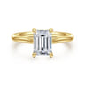 Bena - 14K Yellow Gold Emerald Cut Solitaire Diamond Engagement Ring