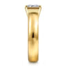 Bara - 14K Yellow Gold Half Bezel East West Emerald Cut Diamond Engagement Ring