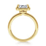 Linen - 14K Yellow Gold East West and Bezel Prong Emerald Cut Diamond Engagement Ring