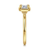 Linen - 14K Yellow Gold East West and Bezel Prong Emerald Cut Diamond Engagement Ring
