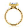 Linen - 14K Yellow Gold East West and Bezel Prong Emerald Cut Diamond Engagement Ring