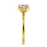Linen - 14K Yellow Gold East West and Bezel Prong Emerald Cut Diamond Engagement Ring