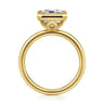 Linny - 14K Yellow Gold Emerald Cut Bezel Set Diamond Engagement Ring