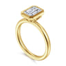 Linny - 14K Yellow Gold Emerald Cut Bezel Set Diamond Engagement Ring