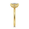 Linny - 14K Yellow Gold Emerald Cut Bezel Set Diamond Engagement Ring