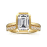 Linny - 14K Yellow Gold Emerald Cut Bezel Set Diamond Engagement Ring
