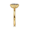 Linny - 14K Yellow Gold Emerald Cut Bezel Set Diamond Engagement Ring