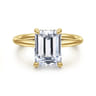 Tiana - 14K Yellow Gold Emerald Cut Solitaire Diamond Engagement Ring